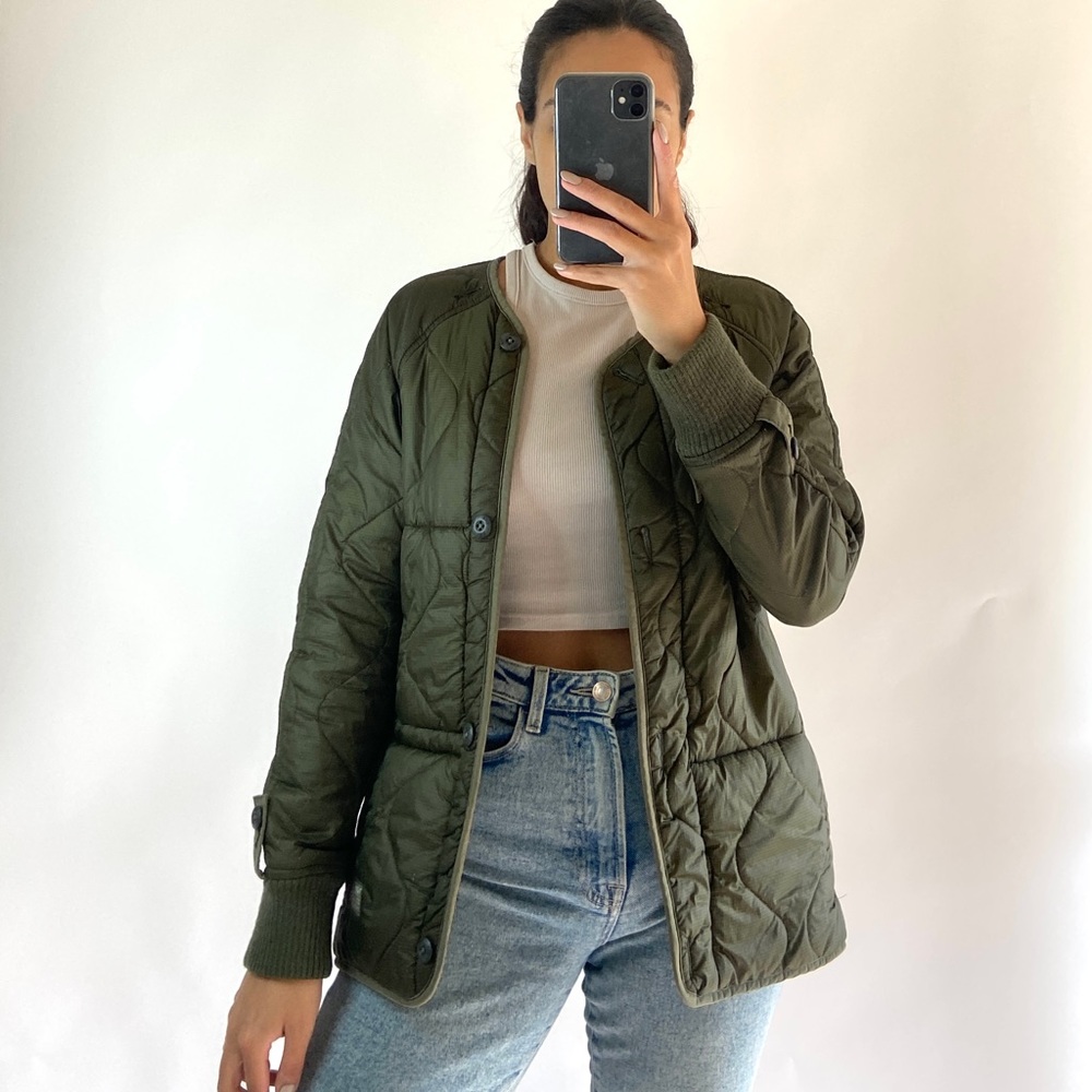 TNA The Griffith Kaki quilted jacket sherpa liner coat